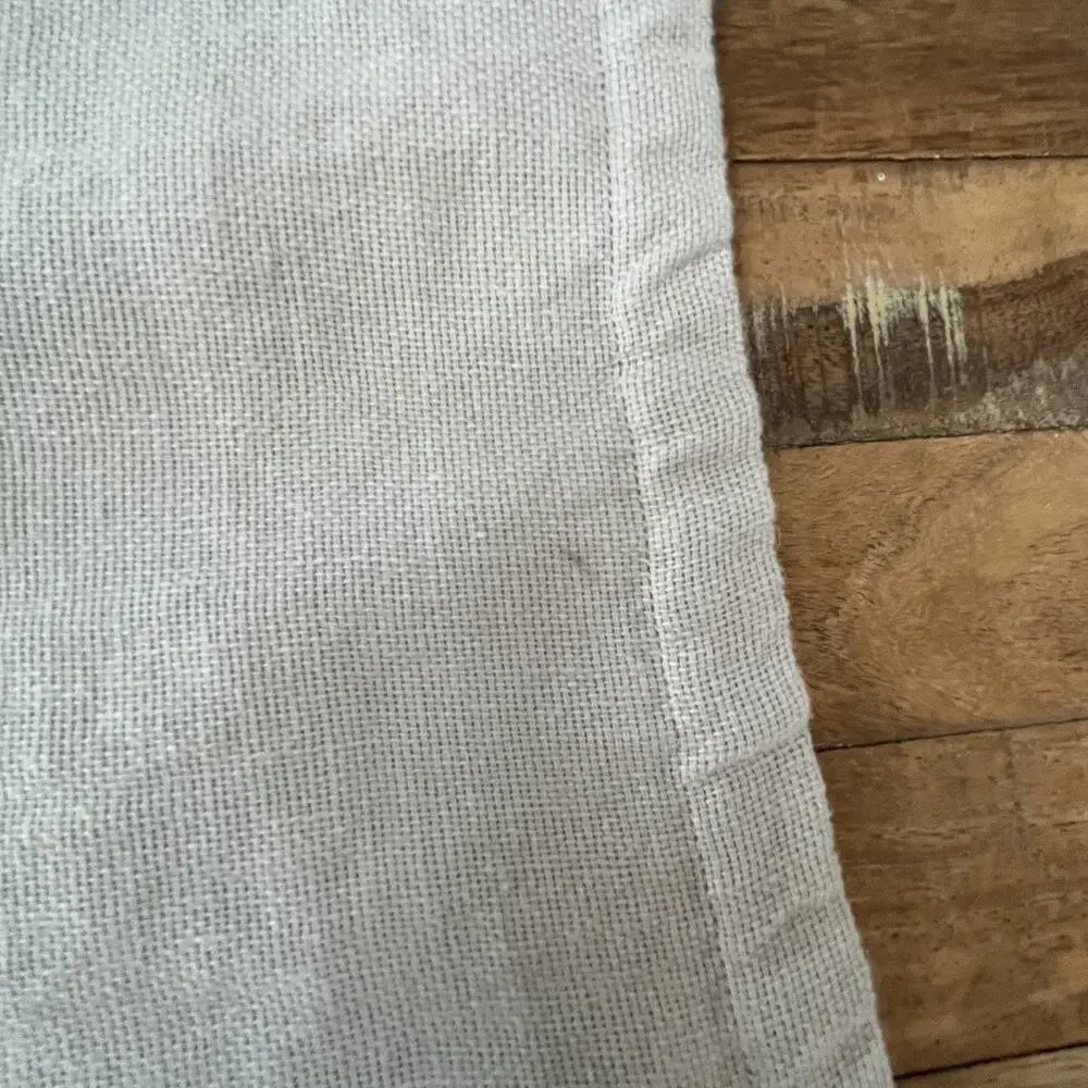 Square 100% Linen Pillow Sham 20 in x 20 in Sand Beige Zipper Closure